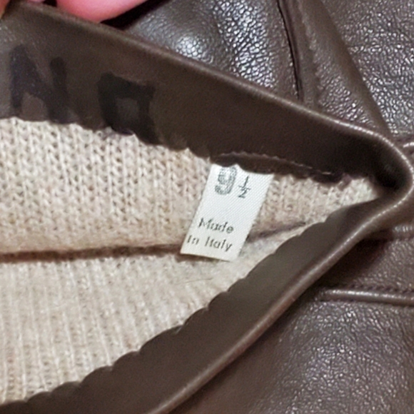 Vintage ITALIAN Leather Gloves Cashmere Lining Soft Italy Brown Size 9.5 - Picture 2 of 8